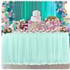 SHTGOI Gonna da tavolo in tulle, 183 x 77 cm, in garza, decorazione da tavolo, per matrimonio, compleanno, Capodanno, baby shower, caramelle, feste, colore verde menta