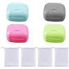 TIANNAIT Portasapone portatile per il viso e 4 sacchetti in rete per 4 portasapone a tenuta stagna impermeabile con coperchio per casa, bagno (di piccole dimensioni)