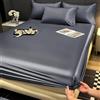 Gezu Lenzuolo con angoli elasticizzati 160 x 200 cm, raso satinato lucido, grigio antracite, seta, liscio e confortevole, traspirante, morbido, in microfibra, lenzuolo con angoli per letto a molle