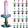 Kayuneed Craft - Spada luminosa con diamante 17 colori, spada laser ricaricabile per bambini, spada da gioco mineraria con base rimovibile, luci LED 2 in 1 per bambini, cosplay, camera da letto e decorazione