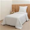 Sognoro Parure Copripiumino Singolo Maxi 155x220 Cotone, con Federa 80x80 | 300 Fili, Raso di Cotone Morbido, 100% Cotone Pettinato, Lavabile in Lavatrice, Chiusura a Busta, Ideale per l'Autunno