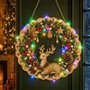 HiGropcore Diamond Painting Natale Ghirlanda con LED Luce,Natale Pendente | Kit Per Pittura Diamante Adulti,Ciondolo natalizio con perle e diamanti, decorazione da parete luminosa, idea regalo