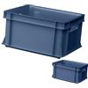 ARTECSIS® Set da 2 casse portaoggetti impilabile in plastica da 11 L, blu acciaio, 35 x 24 x 18 cm - Casa e officina