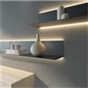 pujindu Espositore Decorativo con Ripiani Metallici Galleggianti Fissati al Muro con Luce A LED, Mensola da Bagno A Parete con Mensola Galleggiante, Mensole Espositive(Nero,39.4x7.9x2.4in-1PCS)