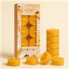 Ashlux Candele Tealight in Cera d'Api Naturale - Set 10 Pezzi Lumini Non Profumati Senza Fumo 4 Ore di Combustione in Contenitore Trasparente in Acrilico - Decorazione Casa Natale Matrimonio Spa Festa