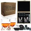 Flow Barware - Set di bicchieri da whisky e whisky, in confezione regalo con motivo intrecciato per Scotch, Bourbon Gin & Tonic & Cocktails