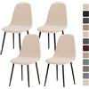 DREAHOTEXTIL Coprisedia con Schienale in Tessuto Elasticizzato Universale,Morbido e Resistente,Stile Nordico per Decorare Soggiorno,Cucina e Sala da Pranzo - Adatto a Sedie Moderne e Classiche (4, Beige)