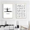 Baibexing Stampa Su Tela, Poster, Semplice Opera D'Arte Da Parete, Stile Pilates In Bianco E Nero, Adatta Per La Decorazione Di Casa, Stanza E Aula. 50X70Cmx2Pcs Senza Telaio