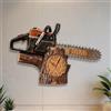 HCLRIU Orologio da Parete Personalizzato a Forma di Motosega, Decorazione per la Casa in Acrilico 2D, Nome Personalizzabile, Regalo di Compleanno Unico per Boscaioli