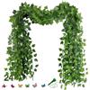 OSIITOSU Edera Finta Pianta Artificiale 24 Pezzi,50,4m Totale Int.& Esterno | Include 100 fascette plastiche,12 ghirlande di edera e 12 pothos artificiali, ideale per matrimoni, giardini e patii