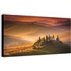 Wallazz Quadro su Tela Toscana - Quadri Moderni Soggiorno - Firenze, Pisa, Siena, Livorno, Massa, Cortona, Montalcino - Stampa su Tela Canvas HD - Quadro Moderno Soggiorno 50x150 cm