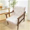 FANSU Copripoltrona con Braccioli in Legno, Copripoltrona 1 Posto Elasticizzato con Cerniera, Similpelle Coprisedie con Schienale Moderna Lavabile Fodera per Soggiorno, Sala Lettura (Beige)