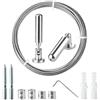 XUIIOSOOKP 5M Kit di Montaggio a Parete, Filo per Tende in Acciaio Inox | Filo tensionato in acciaio inox, sistema per tendes, kit per tende tensionate, per stendibiancheria e tende da doccia