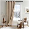 MIULEE Tende Oscuranti Termiche in Velluto Doppia Faccia 280GSM - Tenda Isolante a Occhielli per Interni, Freddo e Caldo, 1 Pezzo, L 132 x A 200 cm, Beige Chiaro