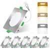 ALUSSO Faretti LED da Incasso per Cartongesso,4W 230V Luci da Soffitto Interno,Foro Incasso Ø55-68mm,3000K 4000K 6500K Faretto led incasso IP44 per Cucina,Bagno,Set di 6,Nichel,Quadrato