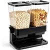 Mestive Dispenser per cereali da 3 l: 29 × 14 × 38 cm, dispenser per cereali, noci, chicchi di caffè, granola e caramelle (nero)