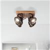 Lightbox Plafoniera rustica Lightbox, 4 luci, GU10 max. 5 watt in metallo/legno di | Plafoniera rustica, 4 luci, GU10 max. 5 watt in metallo/legno