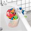 FIUIRYA NATURAL PRODUCTS Contenitore per giocattoli da bagno, giocattolo da bagno, organizer da appendere alla vasca da bagno, borsa in rete per riporre e organizzare i giocattoli da bagno (bianco)