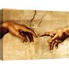canvashop Quadro Michelangelo La Creazione 70X50 Cm Stampa Su Tela Canvas Quadri Moderni Soggiorno Arte Sacra Arredo Casa Riproduzione Artisti Famosi