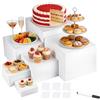 Turmegtt 6 supporti in acrilico per buffet, dessert con ripiani cavi | 12,7 x 15,2 x 17,3 x 17,8 x 19,1 x 20,3 cm, espositore per alimenti, per matrimoni, compleanni, dessert, cupcake, cosmetici