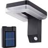 Xinhuju Luci per esterni, sensore di movimento, luce esterna impermeabile, luci a LED, luci impermeabili, faretto girevole regolabile, luce da parete ad energia solare per ingresso