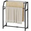 HOOBRO Portasciugamani Autoportante, Portasciugamani Regolabile A 3 Livelli (52-80 Cm), Portasciugamani in Metallo, Stendibiancheria da Pavimento per Bagno E Lavanderia EBK240LB01