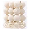 Generic Set di 24 palline di Natale in velluto da appendere (bianco, 6 cm) | Decorazioni floccate infrangibili da appendere per albero di Natale, pre-legate, decorazioni per feste di Natale