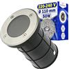 MONTERAL Faretto da Incasso per Esterno GU10 Ø110 mm IP67 IK10 50W Montaggio 121mm | AC 220-240V 50-60Hz con Anello Acciaio Inossidabile e Corpo Profondità - MONTERAL
