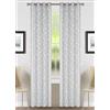 HOME ZEN HOUSEHOLD LINEN Tenda in bouclé jacquard art HEART con disegno a cuori e anelli diam. 4cm, semitrasparente, 140x280cm, rifinita nei dettagli (GRIGIO CHIARO)