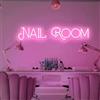 Xusdamyj Originale Nail Room Neon Sign Nail Salon Luce al Neon Estetica Rosa Nail Room Appeso Parete Personalizzato Business Neon Signage Led Nail Room Sign