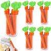 TAIZER Mollette per Alimenti da Cucina，25 Clip di Chiudi Sacchetti，Prolungano la Freschezza Degli Alimenti, Clip di Plastica, Forma Carina di Carota, con Organizer Magnetico, Attaccabile al Frigorifero