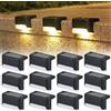 Hojalis Luce Solare LED Esterno, 12PCS Luci Solari Esterno Da Gradino, Impermeabile Luci Solari Da Esterno, Luci Solari Esterno, LED Esterno Decorazione Luci per Esterni per Scale Gradini Recinzioni