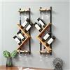 RHYDM Portabottiglie per Vino Portabottiglie 4 Bottiglie Vino a Parete con 4 portabicchieri Scaffale per Vino in Metallo Espositore Multifunzione per Bar di casa Cucina del Ristorante