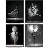Gtoaxxno Set di 4 poster decorativi da parete in bianco e nero con ballerina di danza classica, per camera da letto, camera da letto, bagno, dormitorio (30 x 40 cm)