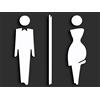 3DP Signs - Targa Bagno a Rilievo (15 cm) - Set Adesivo Toilette Serie Elegant SA110 - Targhette Bagno Uomo Donna - Adesivi WC Restroom (2 Figure a scelta, Bianco)