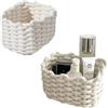 Miayical 2 Pezzi Cestini Portaoggetti in Corda di Cotone Intrecciato,Cesto Portaoggetti Intrecciato,Decorazione Cestini Stoccaggio per Tavolo da Toilette,Bagno,Camera da letto,Salotto,Ufficio,Bianco