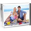 Tikplus Cornice magnetica in acrilico, 12,7 x 17,8 cm, piccola cornice senza cornice, in vetro trasparente, double face, per ufficio, scrivania, 2 cm di spessore