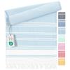 Fit-Flip Telo hammam, asciugamano mare cotone antisabbia XXL | Blu Ghiaccio, 200x200cm Diamond, asciugatura rapida, teli sauna fouta, asciugamani spiaggia ideale come sarong e per doccia
