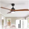 Sofucor Ventilatore da Soffitto con Luce, Legno Massello, Telecomando | 132 cm, DC, 3 Temperature di Colore, Timer, 6 Velocità, Modalità Estate Inverno per Soggiorno