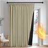 Deconovo Tenda Oscurante Termica Doppio Strato con Fettuccia, Pesante Isolante Antivento per Freddo e Caldo, per Finestre e Porte, 140x200 cm, Beige Scuro, 1 Pezzo - Oeko-Tex® Standard 100