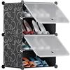 OHMG Mobiletto scarpa, 4 livelli di stoccaggio, 8 paia di ripiani, scarpiera, armadio a scarpe con porta per ingresso soggiorno, camera da letto, mobile a scarpe da ingresso, scaffale per scarpe