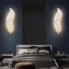 TEKHOME Applique da parete LED 12W piuma decorativa, luce regolabile 3000K-4000K-6500K, design moderno in resina bianca, per soggiorno camera da letto corridoio, IP20 AQ24-B3C