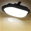 LEZOE Plafoniera LED con rilevatore di movimento 18W, 2200LM 120lm/W, Radar IP54 Lampada da soffitto con sensore di movimento, 4000K per bagno, magazzini, garage, cantina, corridoio, balcone nero