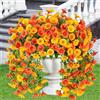 LEIMEND 4 Pezzi di Fiori Artificiali Autunnali Fiori Artificiali D'autunno | Fiori Finti Autunnali da Interno Esterno Bella di Giorno Adatti per Vasi da Esterno Ingressi Portici e Cortili