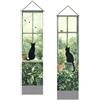 SUPERDANT 2 pz. arazzo con Gatto Nero e Finestra Moderno Verde Da Appendere Alla Parete con Nappe Verticali Lunghe e Pali Corde Decorazione per casa Soggiorno Appartamento Hotel 130x33cm