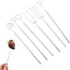 Goktvai 6pz Set Strumenti per Intingere al Cioccolato, Forchette Fonduta Acciaio Inossidabile con Cucchiai a Fessura Kit Strumenti Decorazione Torta per Realizzazione Truffe Caramelle Forniture Dolci