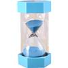 YJDOORPLAY Clessidra da 5 minuti, in plastica, con base esagonale, orologio decorativo per bambini, casa, ufficio, classe, studio, giochi, relax (blu, 5 minuti)