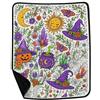 Generic Coperta da colorare per Halloween con 24 pennarelli 130 x 159 cm in velluto | I motivi fantasma lavabili resistenti allo sbiadimento trasformano la decorazione di Halloween in un'attività creativa per