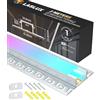 LASLUX Profilo in Alluminio LED da Incasso 1 x 2m (2m) Canale LED per Strisce LED fino a 20mm con Diffusore Bianco Latte e Tappi di Chiusura per Montaggio su Cartongesso Piastrella