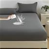 Ayoiow Lenzuolo 200x160-Completo Lenzuola 1 Pezzi in Cotone Lavato-Lenzuola King (160x200cm) Size, Grigio Scuro
